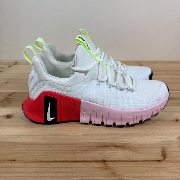Nike Free Metcon 6 workout shoes Gym Training Womens 6.5 Pink Foam Red Volt - Picture 1 of 9
